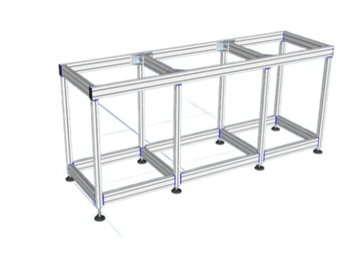 2000mm x 600mm x 600mm Silver Aquarium Stand on Adjustable feet