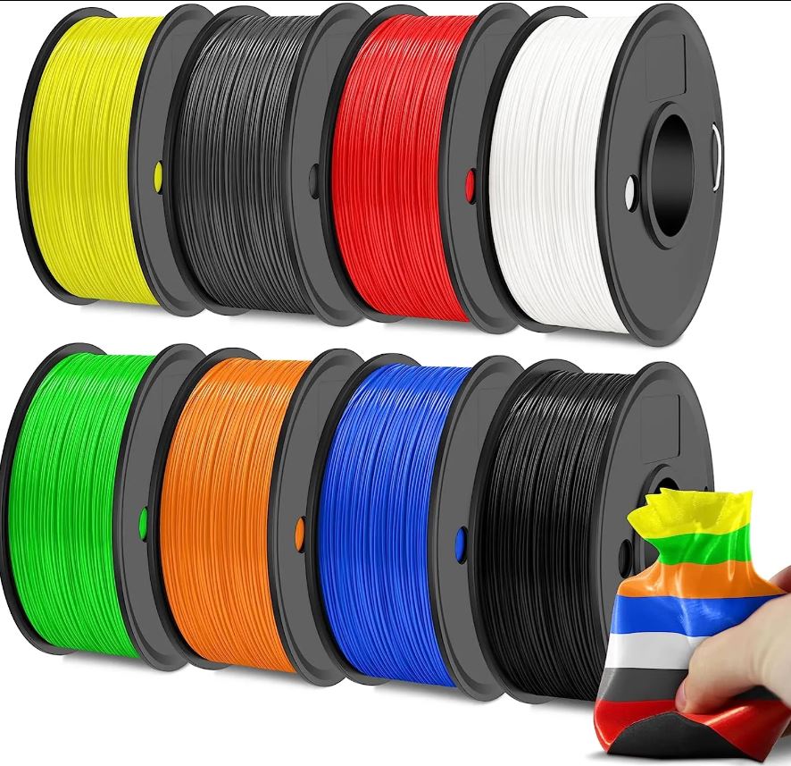 3D Printer Filament TPU ,Red, Green, Blue, Yellow and Orange color ,500g