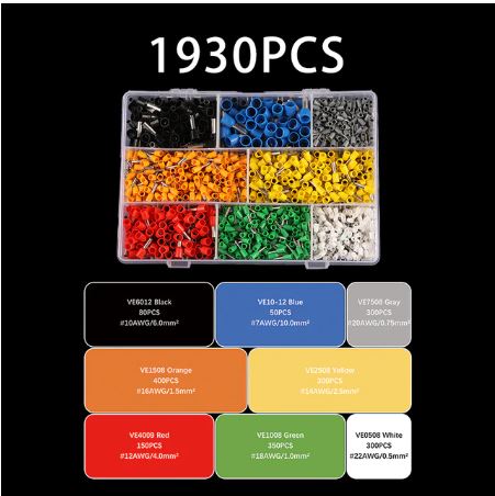 1930 pcs Insulated Terminal wire connectors kit